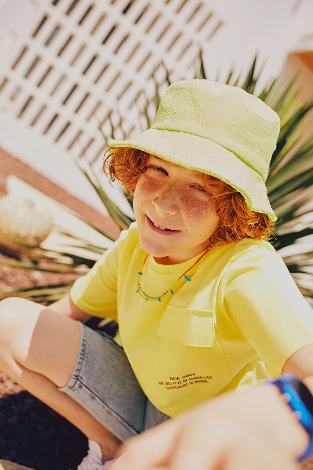 Boy Oversize Wide Fit Crew Neck Pocket Printed Short Sleeve T-Shirt A0779A823Sm