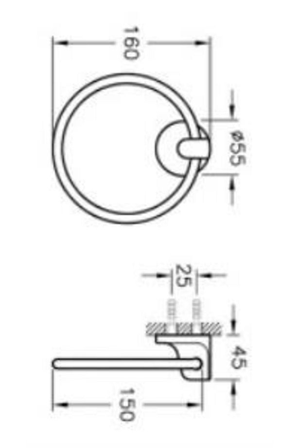 Vitra Marin Halka Havluluk A44943 Krom - 4