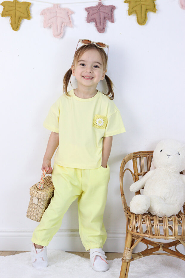 Girl's Linen Shorts and Embroidered Shorts Double Set