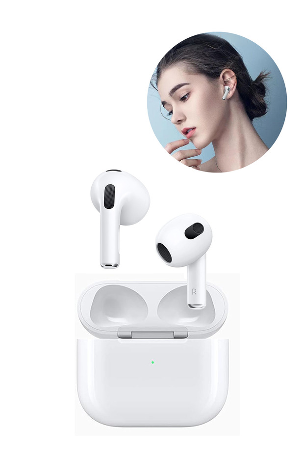 Ios Android Uyumlu 3. Nesil Beyaz Wireless Şarjlı Bluetooth Kulaklık Apple Samsung Uyumlu - 2