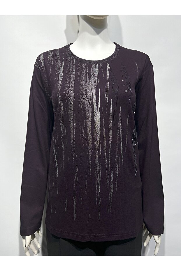 بلوزة قطن ممشط مرصعة - 1