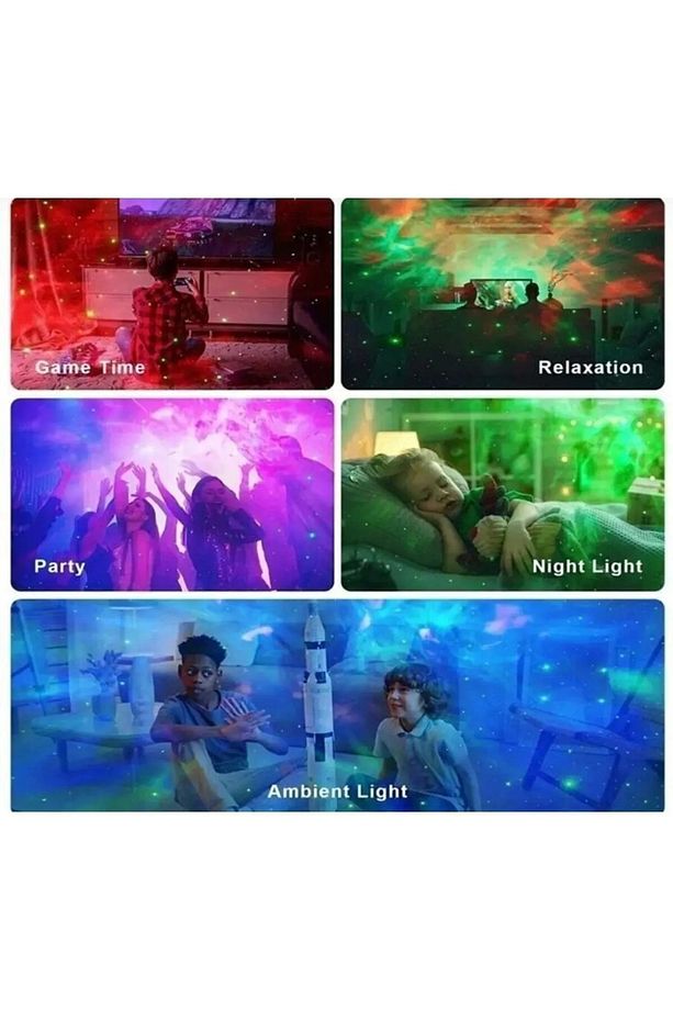 Astronot Projektör Led Işık Lazer Galaxy 360 Yıldız Projeksiyon Aurora Bulutsusu Çocuk Gece Lambası - 5