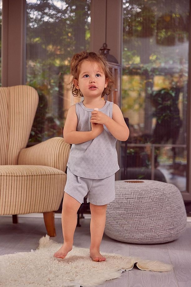 Kız Çocuk Atlet Ve Şort Pijama Takımı - 1