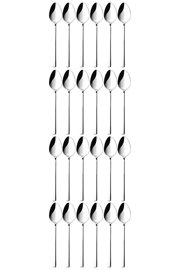 24Pcs Tea Spoon Luxury Straight Bar Model Suitable for Daily Use (Stainless Steel)
