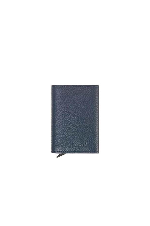 Navy Blue Genuine Leather Grande Men's Wallet - 725