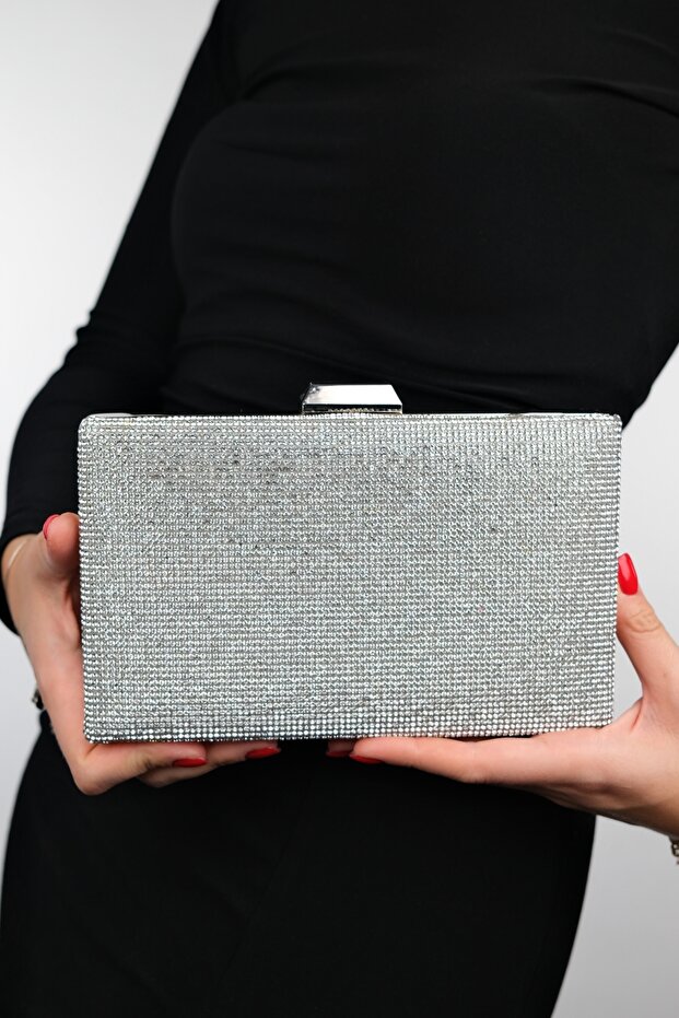SEMENTA Silver Stoned Women's Evening Bag