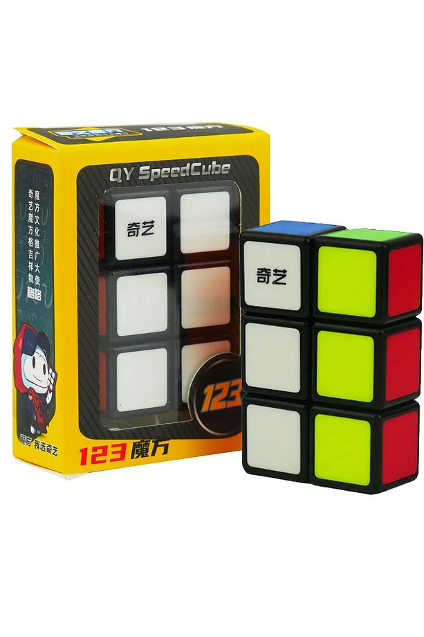 Qiyi 1x2x3 Cuboid Cube Siyah Disket Etiketsiz Küp 123 Siyah Başlıklar Versiyon Speed Cube - 1
