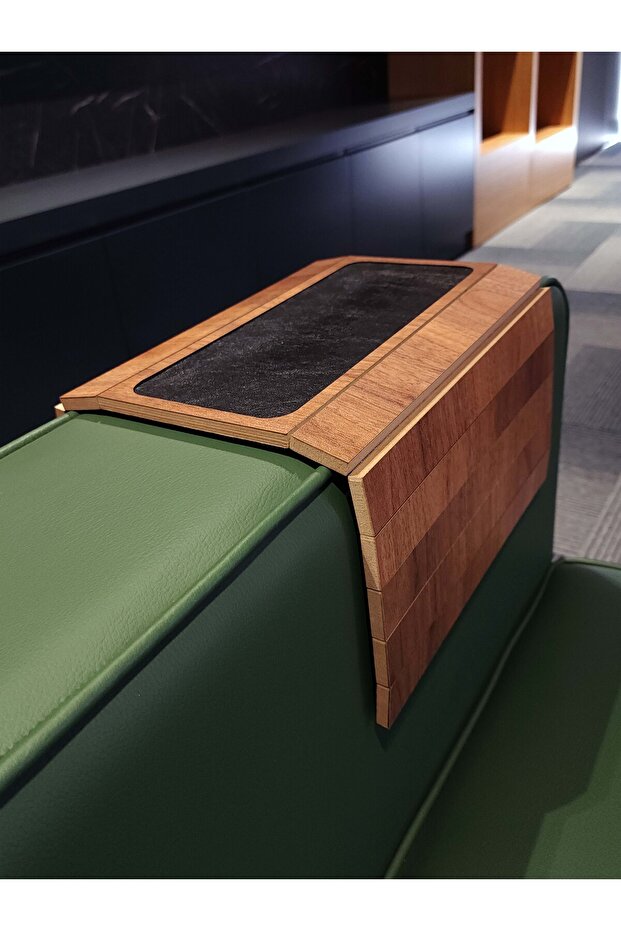 Armrest Tray Mdf 8 mm | Non-Slip Medium Area | Cup Holder and Phone Stand | 50X27.8 Seat Top