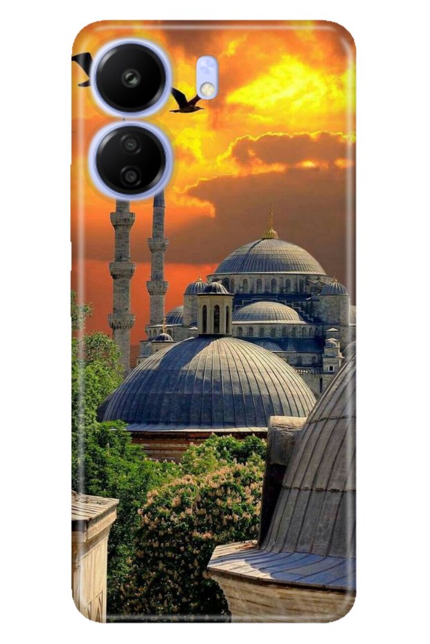 حافظة متوافقة مع هاتف Xiaomi Poco C65 من السيليكون المطبوع باللون الأحمر