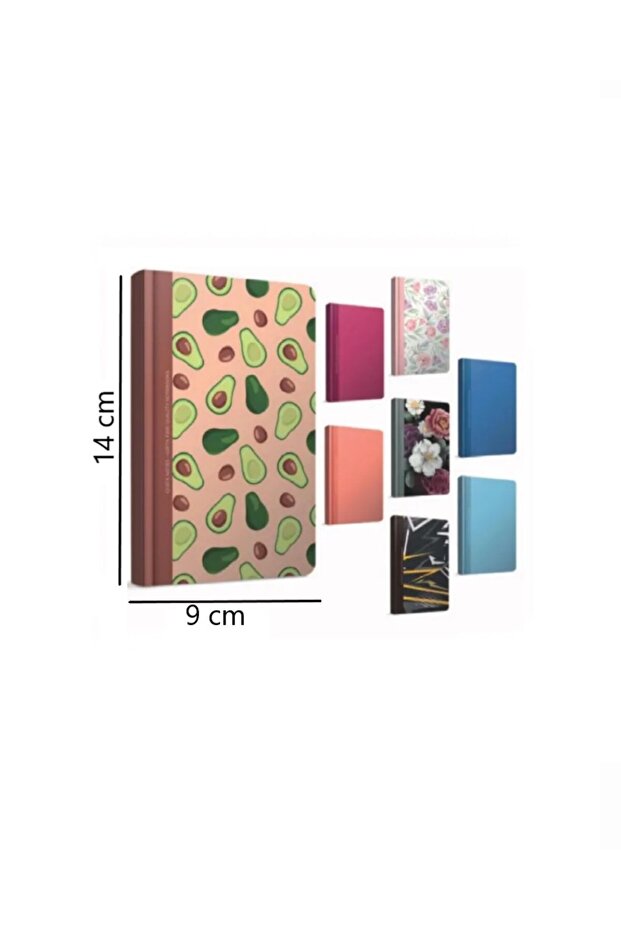 دفتر ملاحظات بغطاء صلب بخياطة خيط 9x14 80 ورقة مخططة - 1