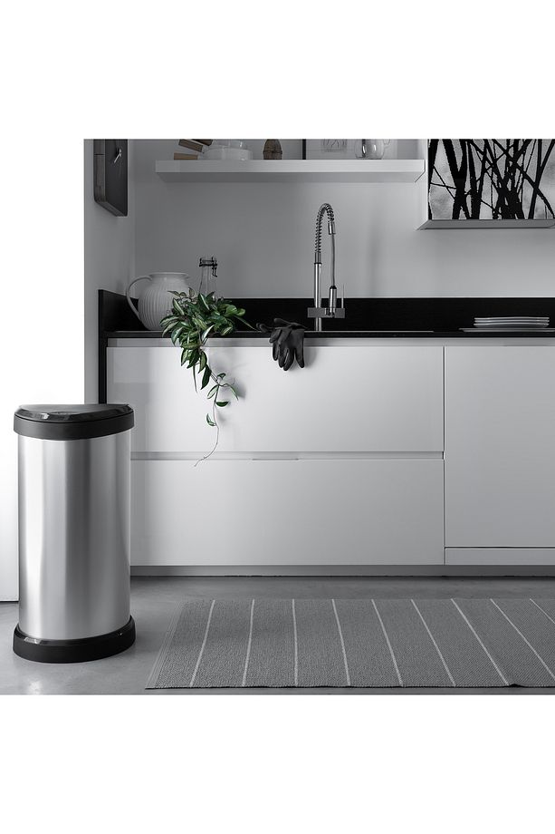 Decobin Push 40l Metal Görünümlü Çöp Kovası - Dokunmatik, Yumuşak Kapanan, 1. Sınıf Plastik - 2