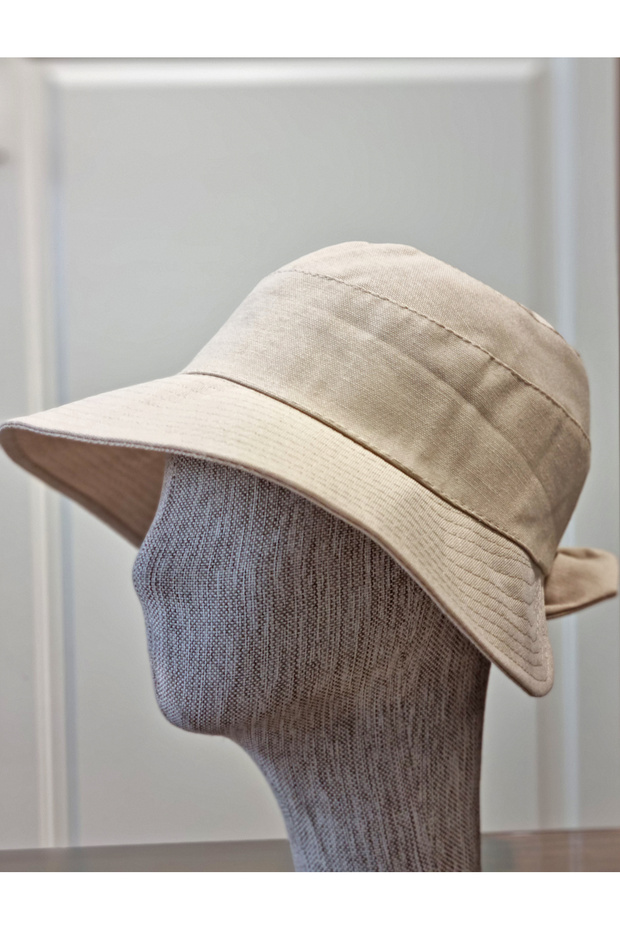 Bow Detailed Adjustable Back Women's Visor Hat Bow Wide Women's Hat