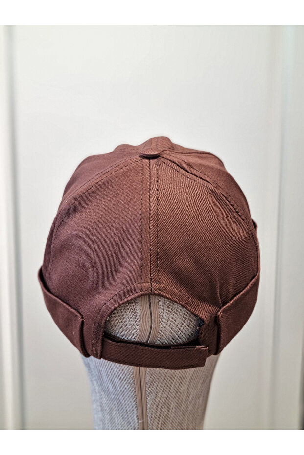 Pamuklu Docker Şapka Kısa Şapka Arkası Ayarlı Sipersiz Şapka - 3