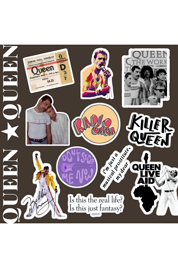 مجموعة ملصقات Queen 2 - ملصقات للكمبيوتر المحمول والكمبيوتر المحمول والهاتف ومجلة Bullet