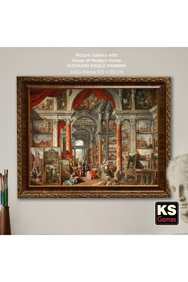 Puzzle 3000 Parça Picture Gallery With Views Of Modern Rome - 3