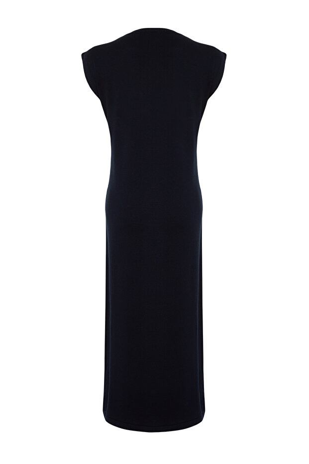 Lacivert Maxi Triko Premium Kalite Elbise TWOSS24EL00301 - 10