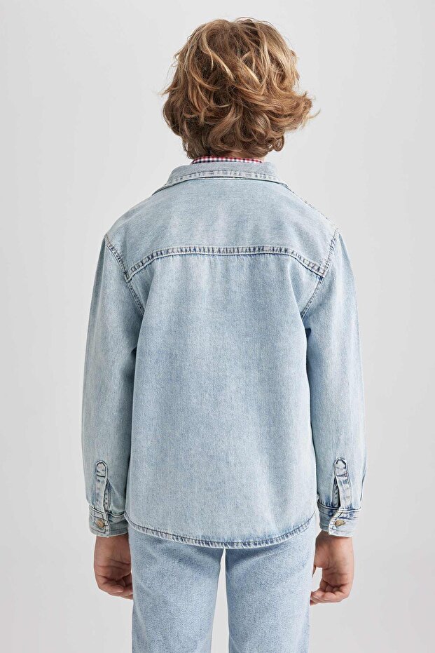 Erkek Çocuk Oversize Uzun Kolu Jean Gömlek Z1570a623sp - 6