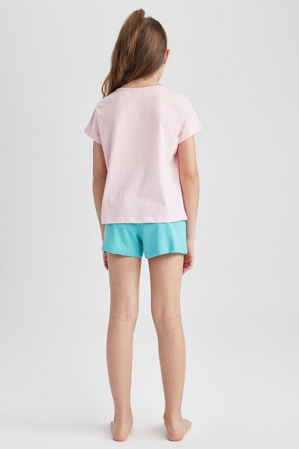 Kız Çocuk Baskılı Kısa Kollu Şortlu Pijama Takımı A1600a823sm - 5