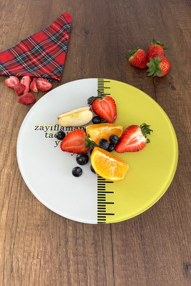Glass Diet Plate| Glass Presentation Plate| The Taste of Slimming| Diameter25cm