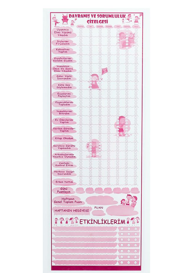 Çocuk Eğitimi için Davranış, Sorumluluk ve Etkinlik Planlayıcı - Yapışkansız Tutunan Akıllı Kağıt - 7
