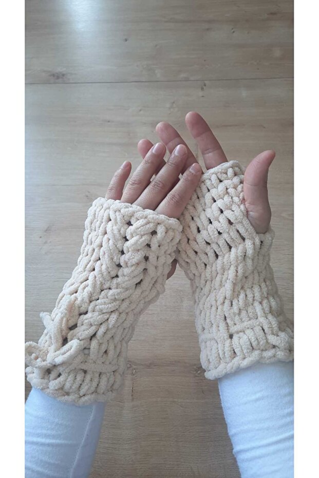 Puffy el örgüsü eldiven - 3