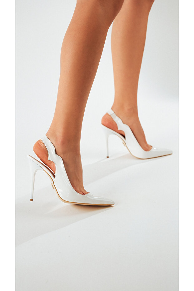 White White Patent Leather Women's Stiletto, High Heels