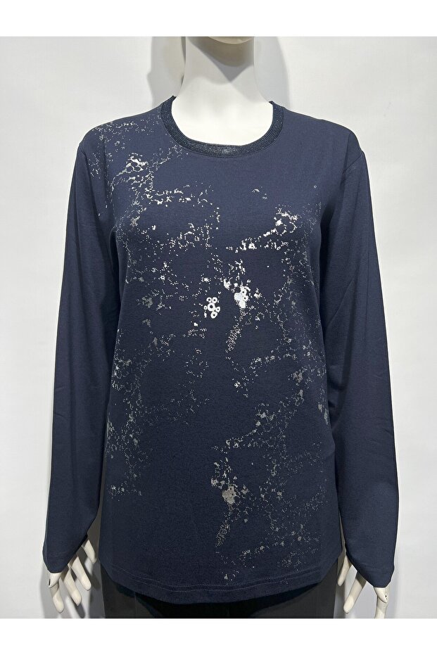 بلوزة قطن ممشط مطبوعة - 1