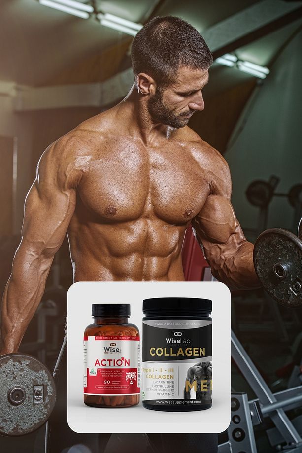 Wise® Action 90 Bitkisel Kapsül ve Men Collagen Tip 1, Tip 2, Tip 3 L-carnitine L-citrulline 300gr - 3