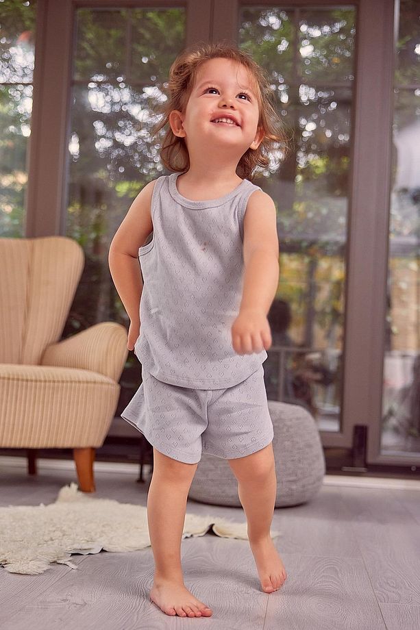 Kız Çocuk Atlet Ve Şort Pijama Takımı - 2
