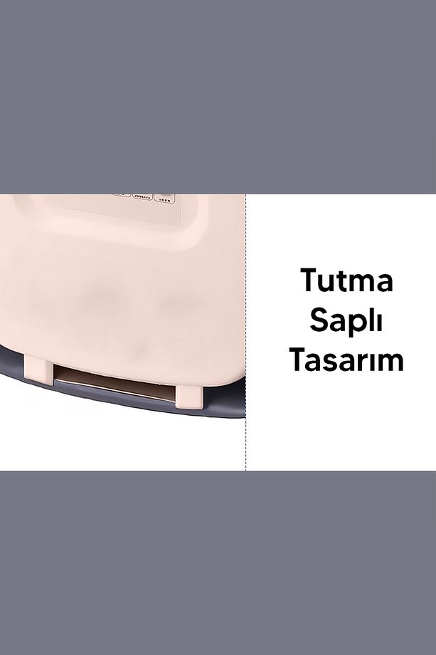 Portatif Poşet Hazneli Çöp Kovası Krem - 6