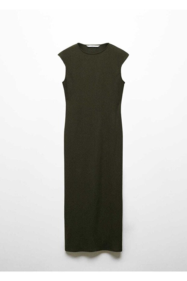 Yırtmaçlı dokulu elbise - 3