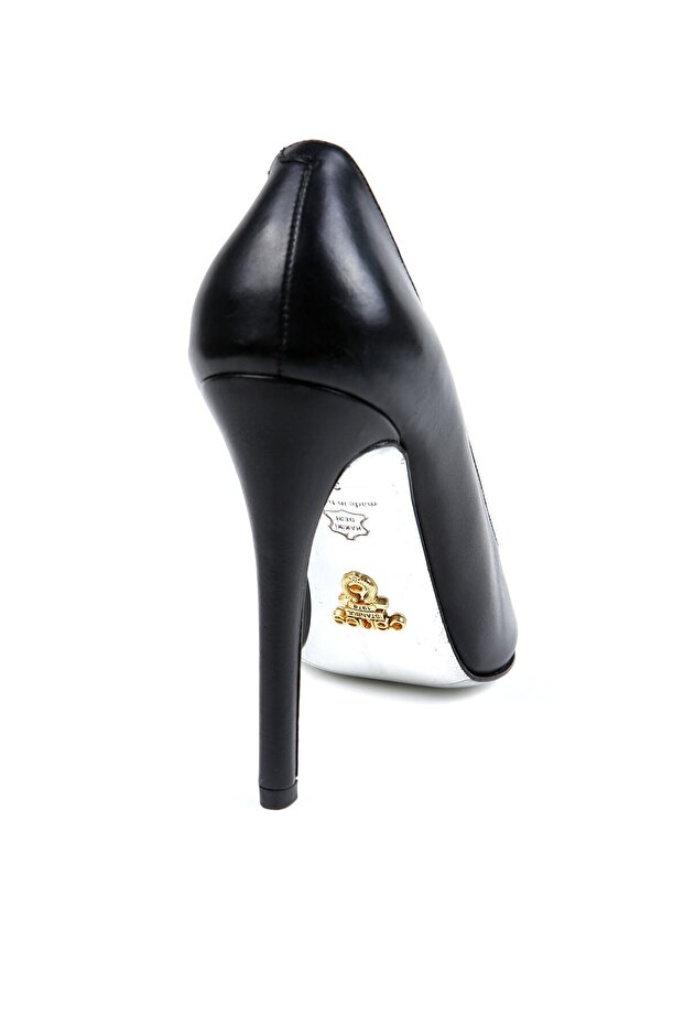 Kadın Siyah Deri Ayakkabı - 4