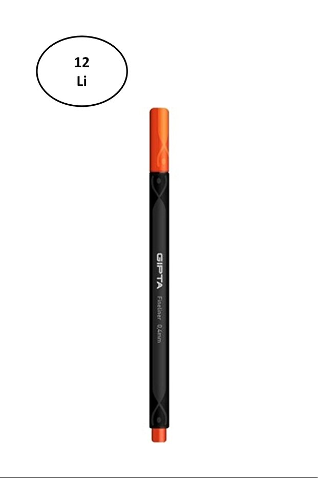 قلم Fineliner 0.4 مم صندوق كرتوني مثلث برتقالي 12 قطعة