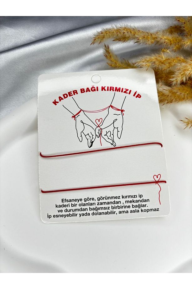 ‘2’li Kaderin Bağı’ Kırmızı Kader Bağı İp Bileklik - 1