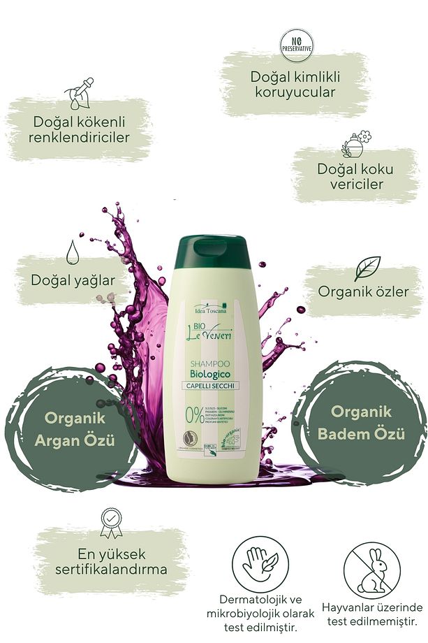 Organik Şampuan – Üzüm, Argan & Badem Özlü Kuru Ve Yıpranmış Saçlar Için 250 ml - 3