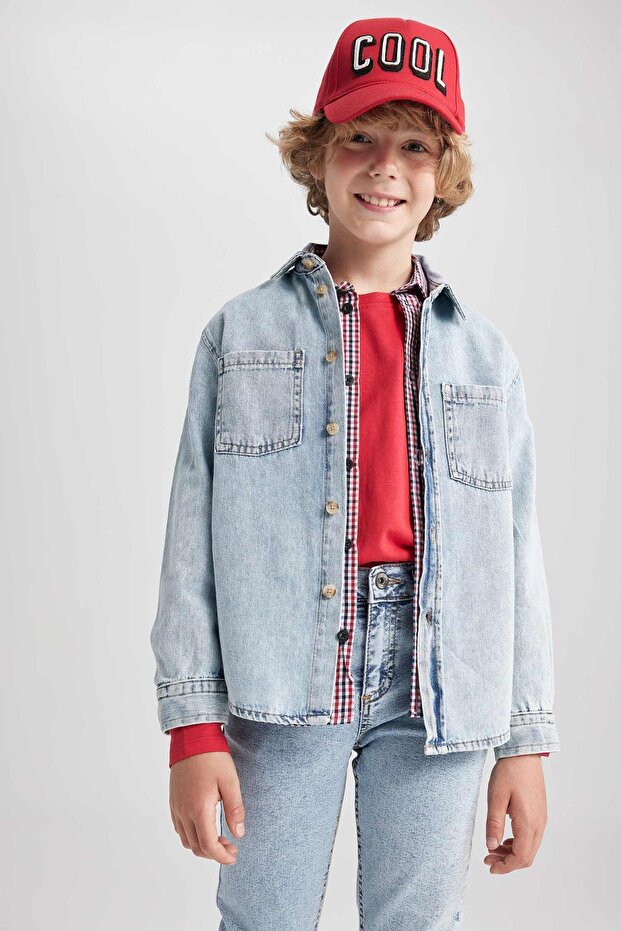 Erkek Çocuk Oversize Uzun Kolu Jean Gömlek Z1570a623sp - 1