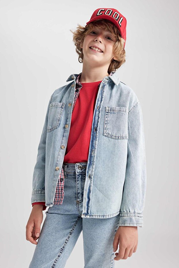 Erkek Çocuk Oversize Uzun Kolu Jean Gömlek Z1570a623sp - 3