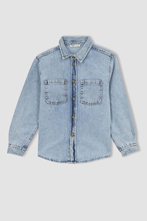 Erkek Çocuk Oversize Uzun Kolu Jean Gömlek Z1570a623sp - 7