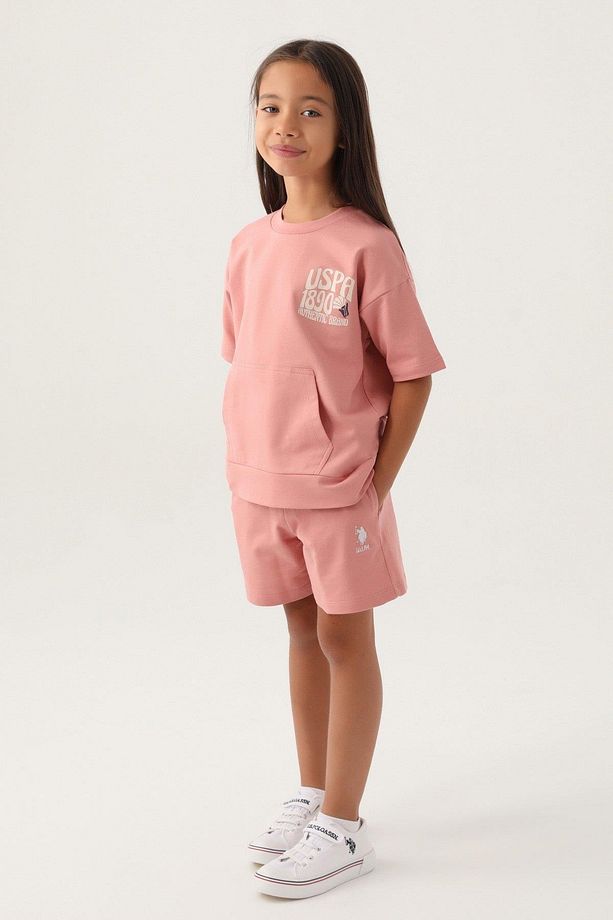 Kız Çocuk Garson Pembe Şortlu Pijama Takım1808 - 2