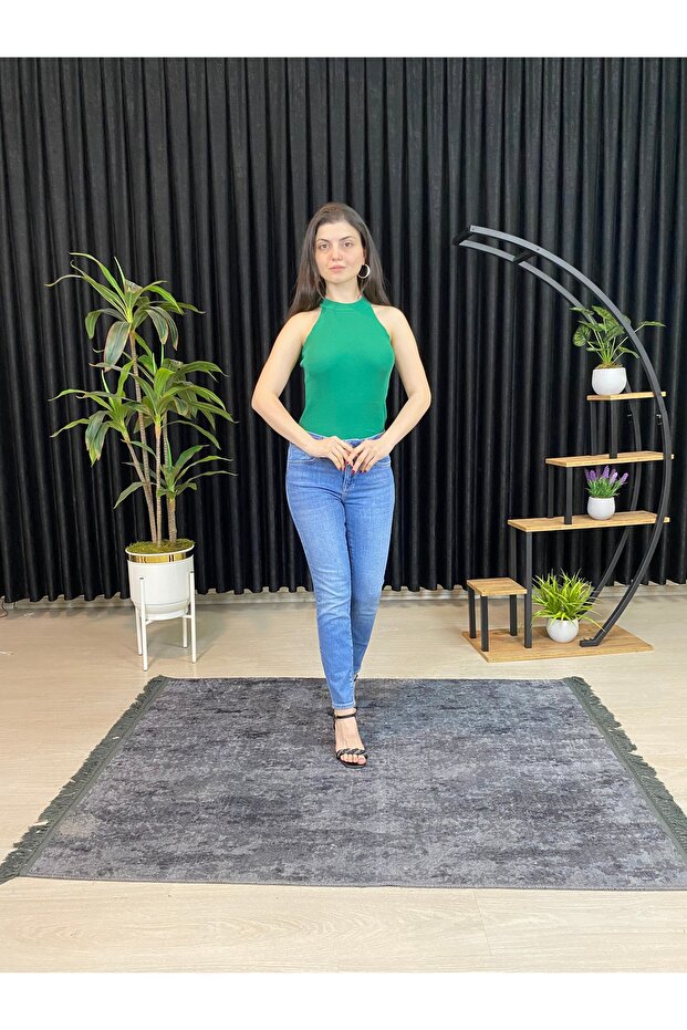 WOMEN'S GREEN COLOR Camisole Sleeveless BLUZ
