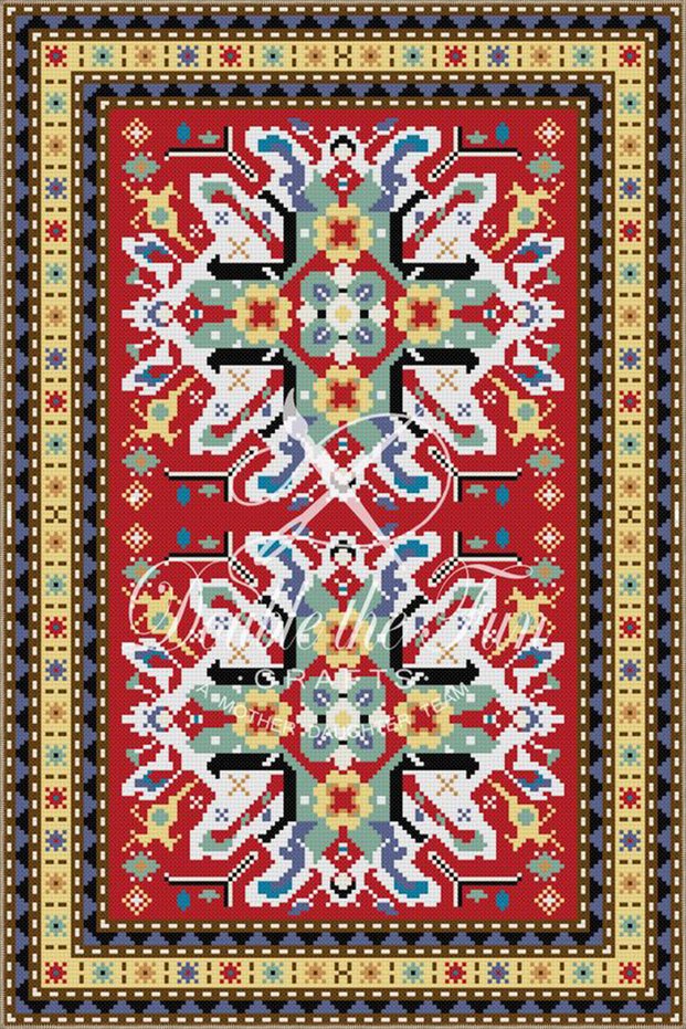 Red Traditional Geometric Woven Decorative Carpet 4142