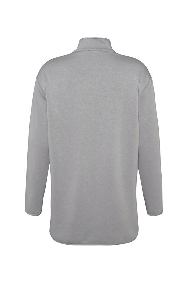Dik Yaka Örme Sweatshirt - 3