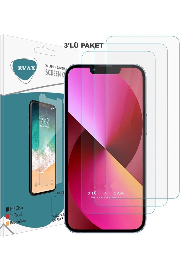3 عبوات من واقي الشاشة الزجاجي المقوى المتوافق مع هاتف iPhone 14 (عبوة من 3 قطع)