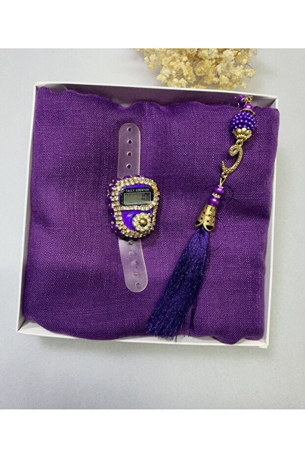 ceyizlik dini set başörtü inci tesbih zikir matik - 2