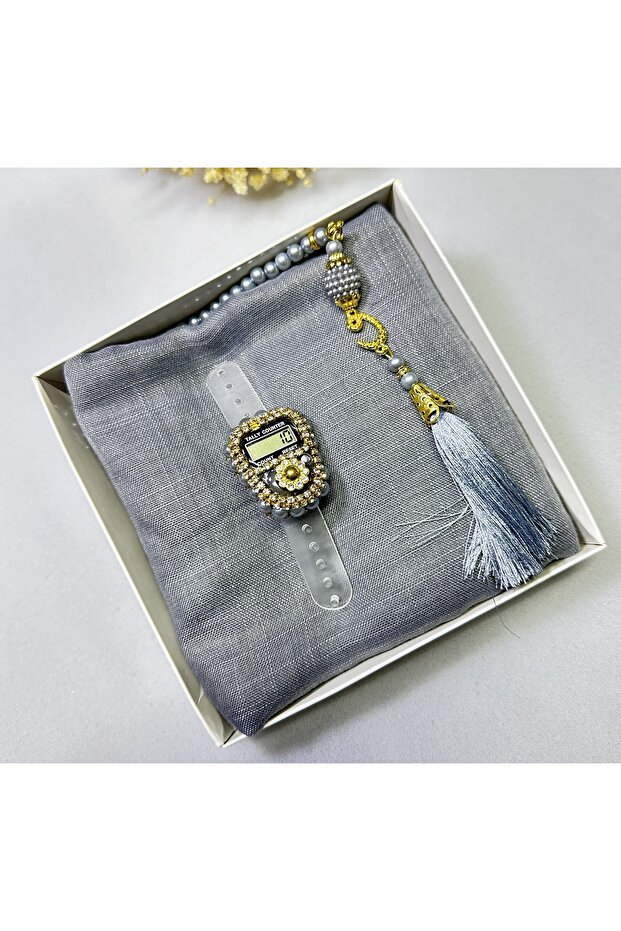 Gazelle Religious Set Head Scarf Pearl Rosary Zikir Matik