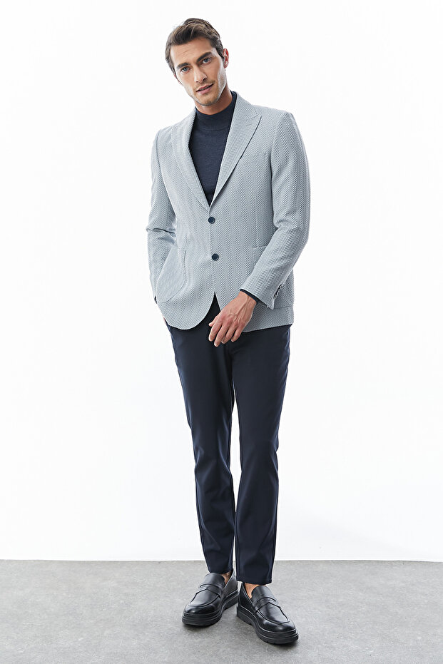 Herringbone Patterned Jacket - 6