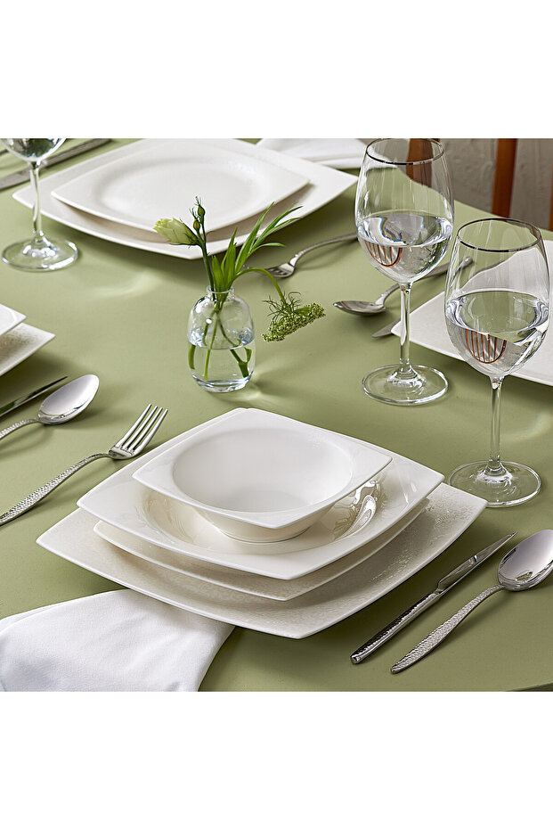 Neu Flava 6 Personen Geschirrset, 24-teilig, Porzellan - Zeitlose Eleganz für exquisite Tisch - 1