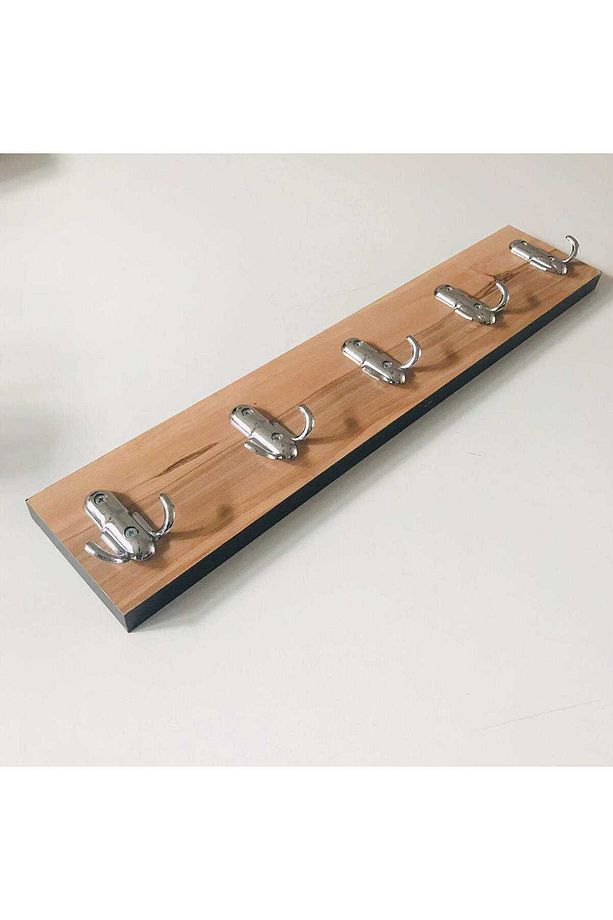 Cesur Ahşap Kapı Arkası Amerikan Askı, 10'lu Duvar Askısı 10x50 Cm - 2