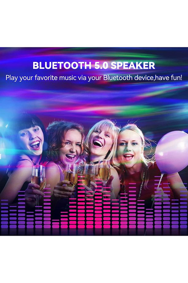 Galaxy Projektör Işığı Uzaktan Kumandalı Gece Işığı ve Müzikli Bluetooth Hoparlör ile 360° - 5