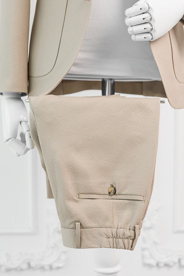 Luigi Diberti Gofre Kumaş Mono Yaka Torba Cepli Çift Yırtmaçlı Slimfit Jogger Takım Elbise - 7
